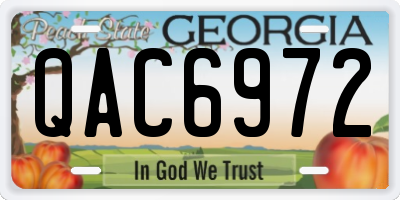 GA license plate QAC6972