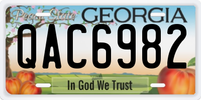 GA license plate QAC6982
