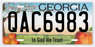 GA license plate QAC6983