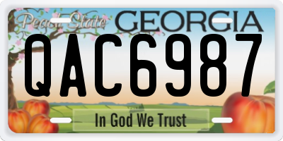 GA license plate QAC6987
