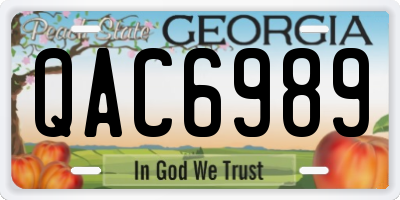 GA license plate QAC6989