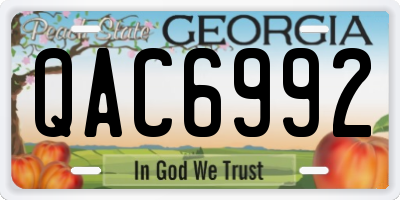 GA license plate QAC6992