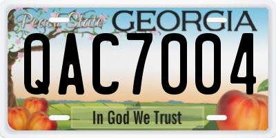 GA license plate QAC7004