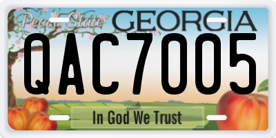 GA license plate QAC7005