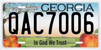 GA license plate QAC7006