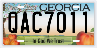 GA license plate QAC7011