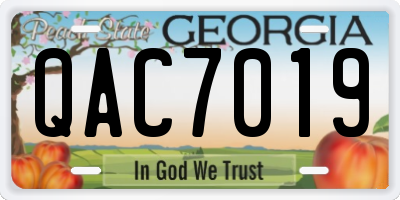 GA license plate QAC7019