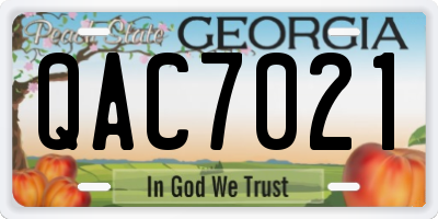 GA license plate QAC7021