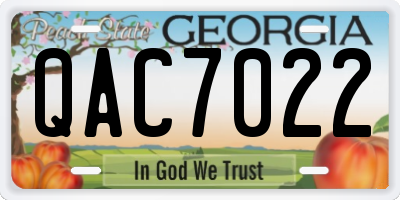 GA license plate QAC7022