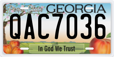 GA license plate QAC7036