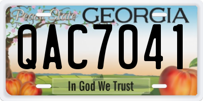 GA license plate QAC7041