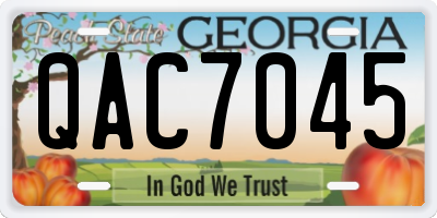 GA license plate QAC7045