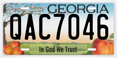 GA license plate QAC7046
