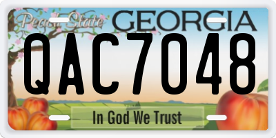GA license plate QAC7048
