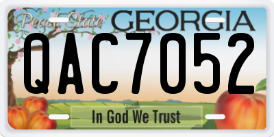 GA license plate QAC7052