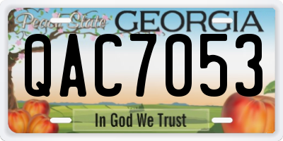 GA license plate QAC7053
