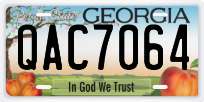 GA license plate QAC7064