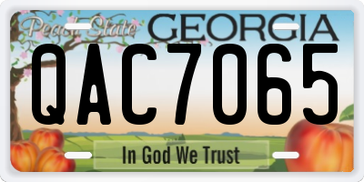 GA license plate QAC7065