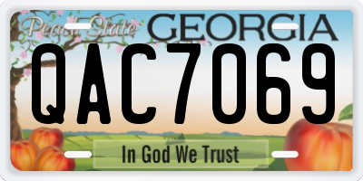 GA license plate QAC7069