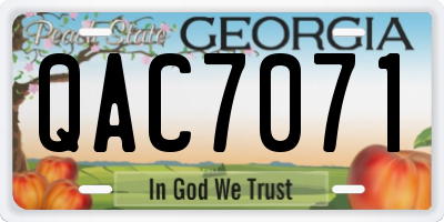 GA license plate QAC7071