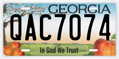 GA license plate QAC7074