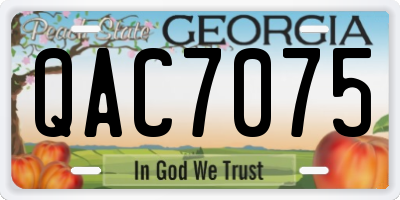 GA license plate QAC7075