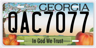 GA license plate QAC7077
