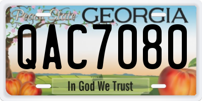 GA license plate QAC7080