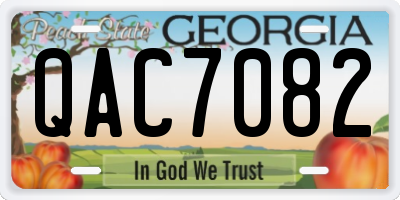 GA license plate QAC7082