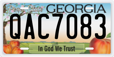 GA license plate QAC7083