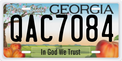 GA license plate QAC7084