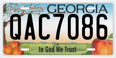 GA license plate QAC7086