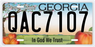 GA license plate QAC7107