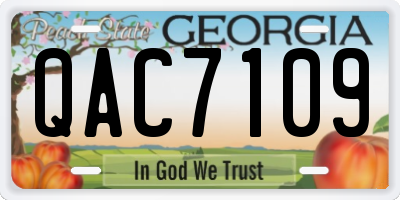 GA license plate QAC7109