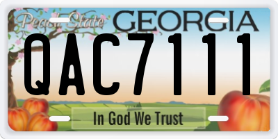 GA license plate QAC7111