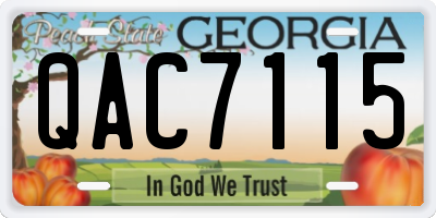 GA license plate QAC7115