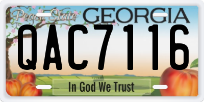GA license plate QAC7116
