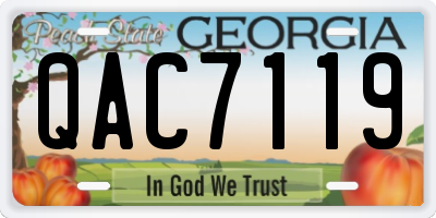 GA license plate QAC7119