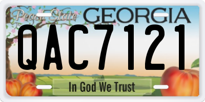GA license plate QAC7121