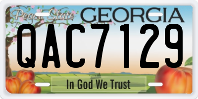 GA license plate QAC7129