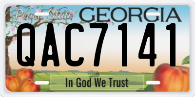 GA license plate QAC7141