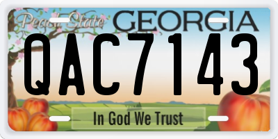 GA license plate QAC7143