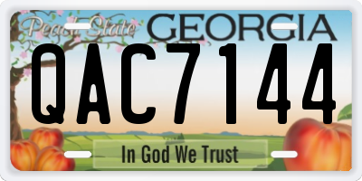 GA license plate QAC7144