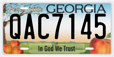 GA license plate QAC7145