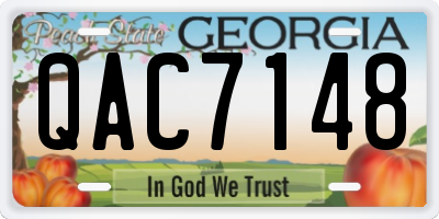 GA license plate QAC7148
