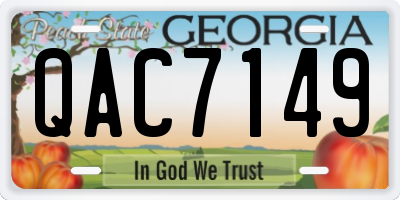 GA license plate QAC7149