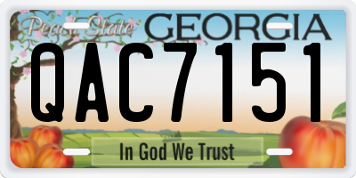 GA license plate QAC7151