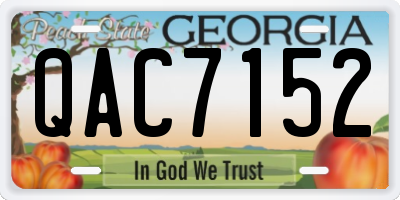 GA license plate QAC7152