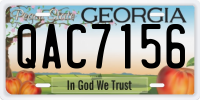 GA license plate QAC7156