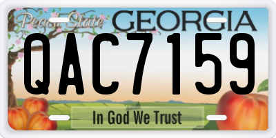 GA license plate QAC7159